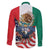 United States And Mexico Family Matching Long Sleeve Bodycon Dress and Hawaiian Shirt USA Eagle With Mexican Aztec