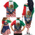 United States And Mexico Family Matching Off The Shoulder Long Sleeve Dress and Hawaiian Shirt USA Eagle With Mexican Aztec