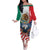 United States And Mexico Family Matching Off The Shoulder Long Sleeve Dress and Hawaiian Shirt USA Eagle With Mexican Aztec