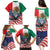 United States And Mexico Family Matching Puletasi and Hawaiian Shirt USA Eagle With Mexican Aztec