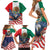 United States And Mexico Family Matching Short Sleeve Bodycon Dress and Hawaiian Shirt USA Eagle With Mexican Aztec