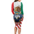 United States And Mexico Long Sleeve Bodycon Dress USA Eagle With Mexican Aztec