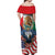 United States And Mexico Off Shoulder Maxi Dress USA Eagle With Mexican Aztec