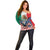 United States And Mexico Off Shoulder Sweater USA Eagle With Mexican Aztec - Wonder Print Shop