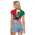 United States And Mexico Raglan Cropped T Shirt USA Eagle With Mexican Aztec