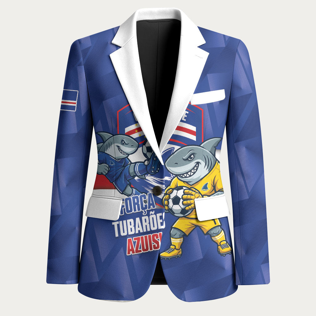 Cabo Verde Football 2026 Custom Blazer Forca Tubaroes Azuis