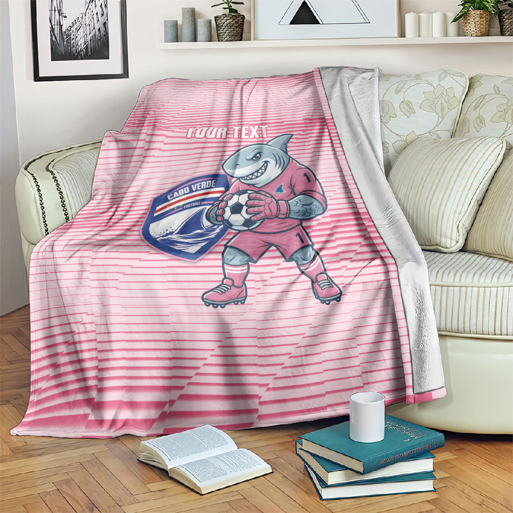 Cabo Verde Football 2026 Custom Blanket Tubaroes Azuis Goalkeeper Pink Jersey