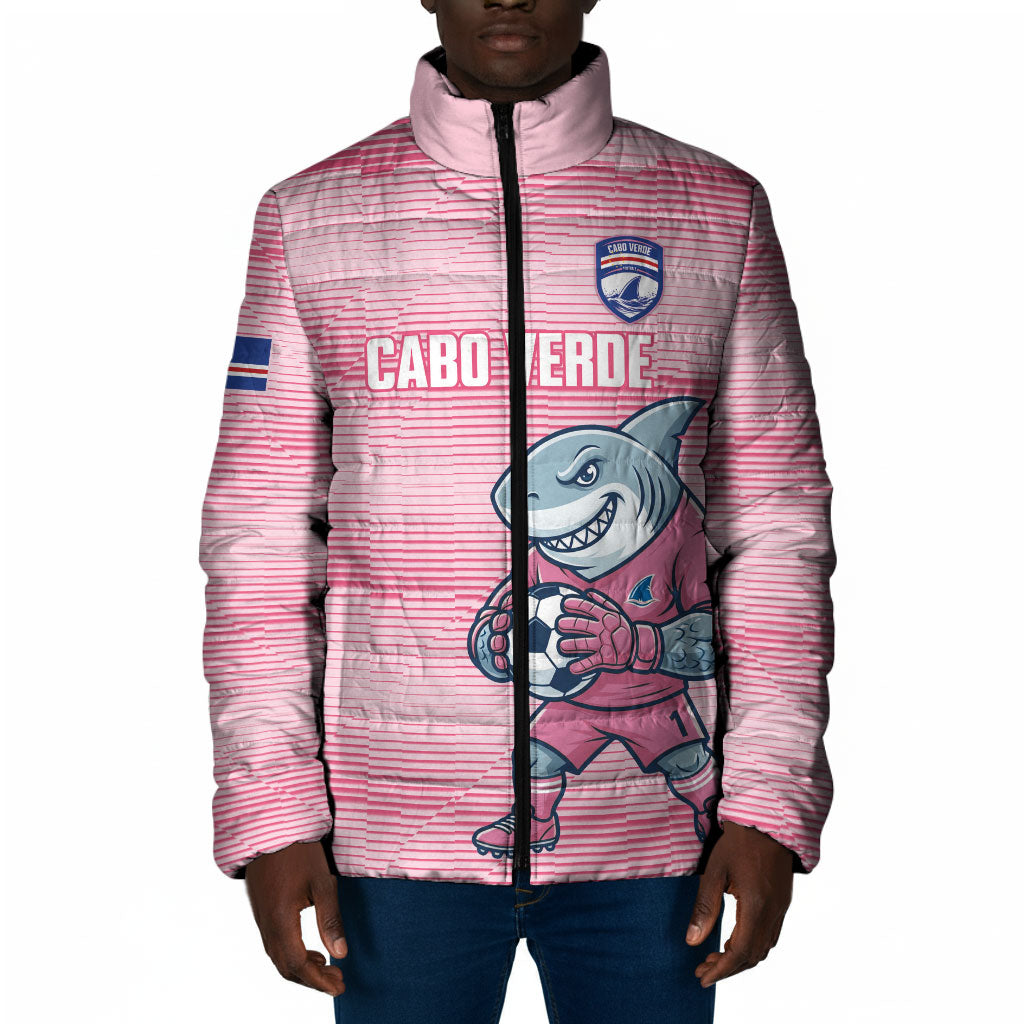 Cabo Verde Football 2026 Custom Padded Jacket Tubaroes Azuis Goalkeeper Pink Jersey