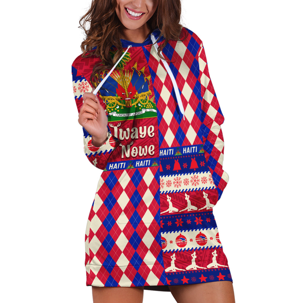 Haiti Christmas Hoodie Dress Jwaye Nowe 2023 With Coat Of Arms - Wonder Print Shop