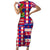 Haiti Christmas Short Sleeve Bodycon Dress Jwaye Nowe 2023 With Coat Of Arms - Wonder Print Shop