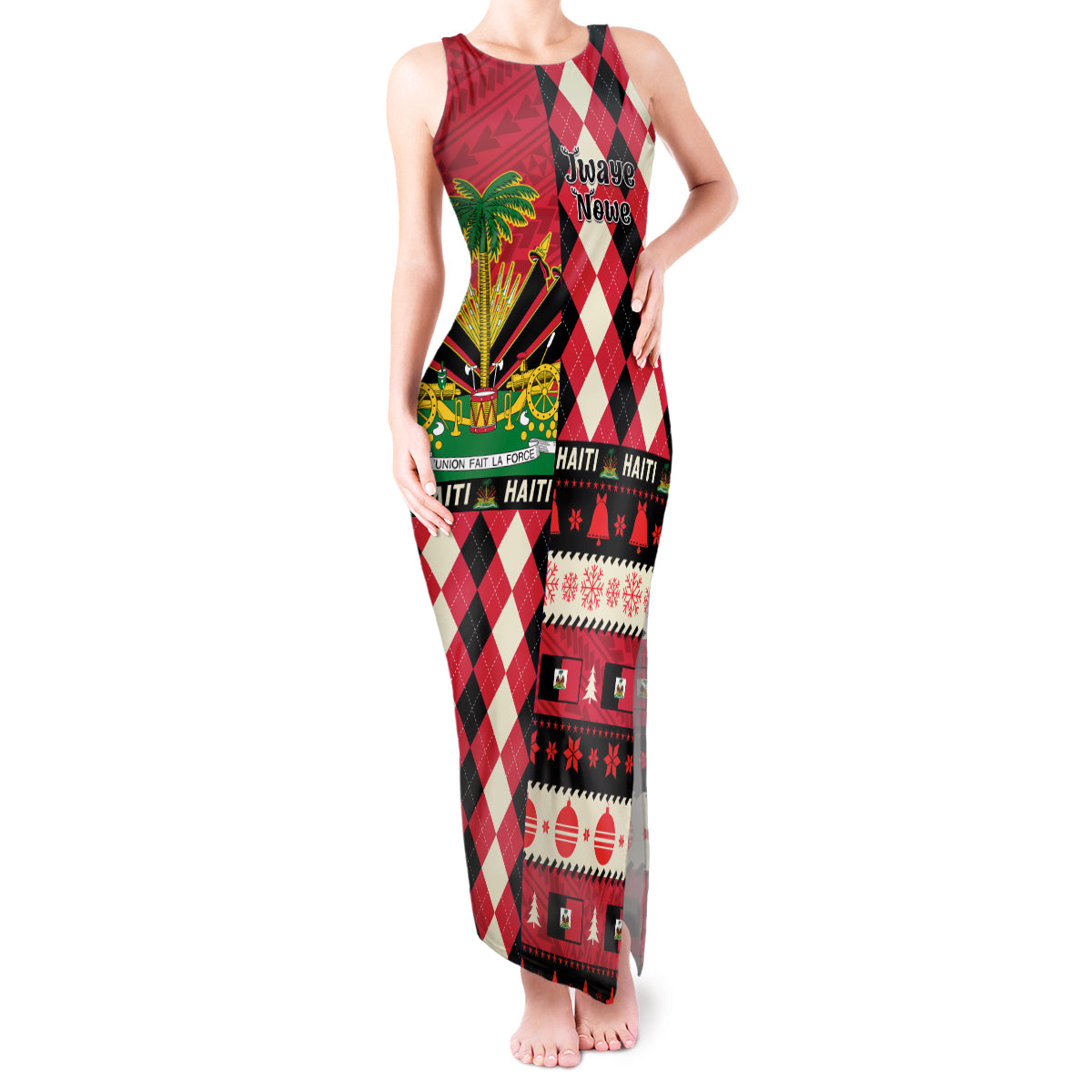 Haiti 1964 Christmas Tank Maxi Dress Jwaye Nowe 2023 With Coat Of Arms - Wonder Print Shop