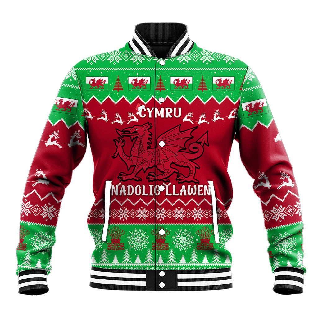 Personalised Wales Christmas Baseball Jacket Nadolig Llawen Cymru Unique Version - Wonder Print Shop