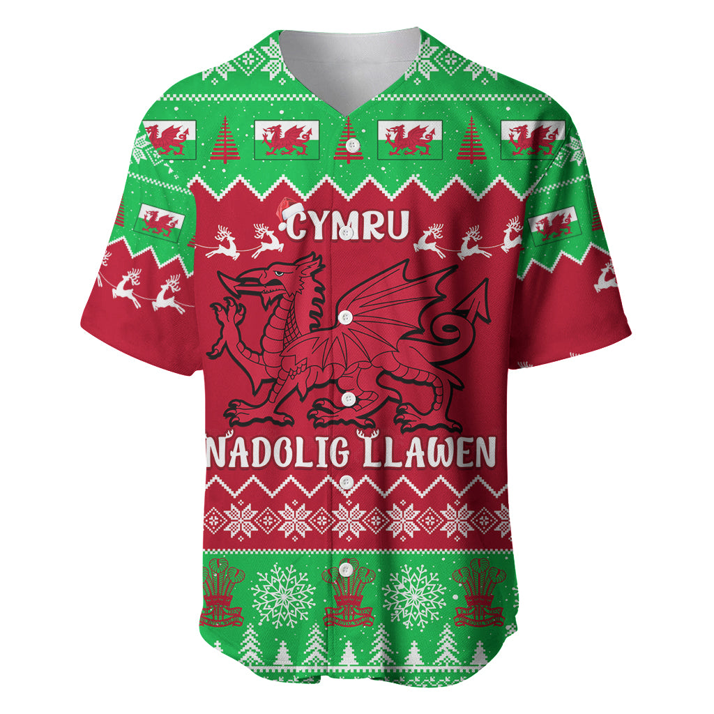 Personalised Wales Christmas Baseball Jersey Nadolig Llawen Cymru Unique Version - Wonder Print Shop