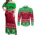 Personalised Wales Christmas Couples Matching Off Shoulder Maxi Dress and Long Sleeve Button Shirt Nadolig Llawen Cymru Unique Version - Wonder Print Shop