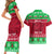 Personalised Wales Christmas Couples Matching Short Sleeve Bodycon Dress and Hawaiian Shirt Nadolig Llawen Cymru Unique Version - Wonder Print Shop