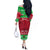 Personalised Wales Christmas Off The Shoulder Long Sleeve Dress Nadolig Llawen Cymru Unique Version - Wonder Print Shop