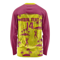 West Indies Cricket Custom Long Sleeve Shirt Windies Palm Tree Tropical Style - Wonder Print Shop