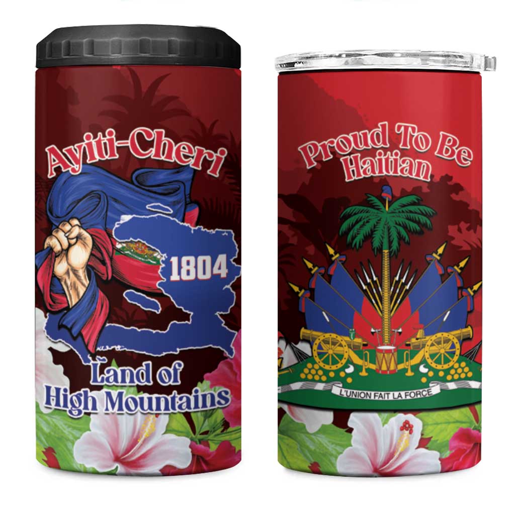 Ayiti-Cheri Independence Day 4 in 1 Can Cooler Tumbler Land of High Mountains - Wonder Print Shop