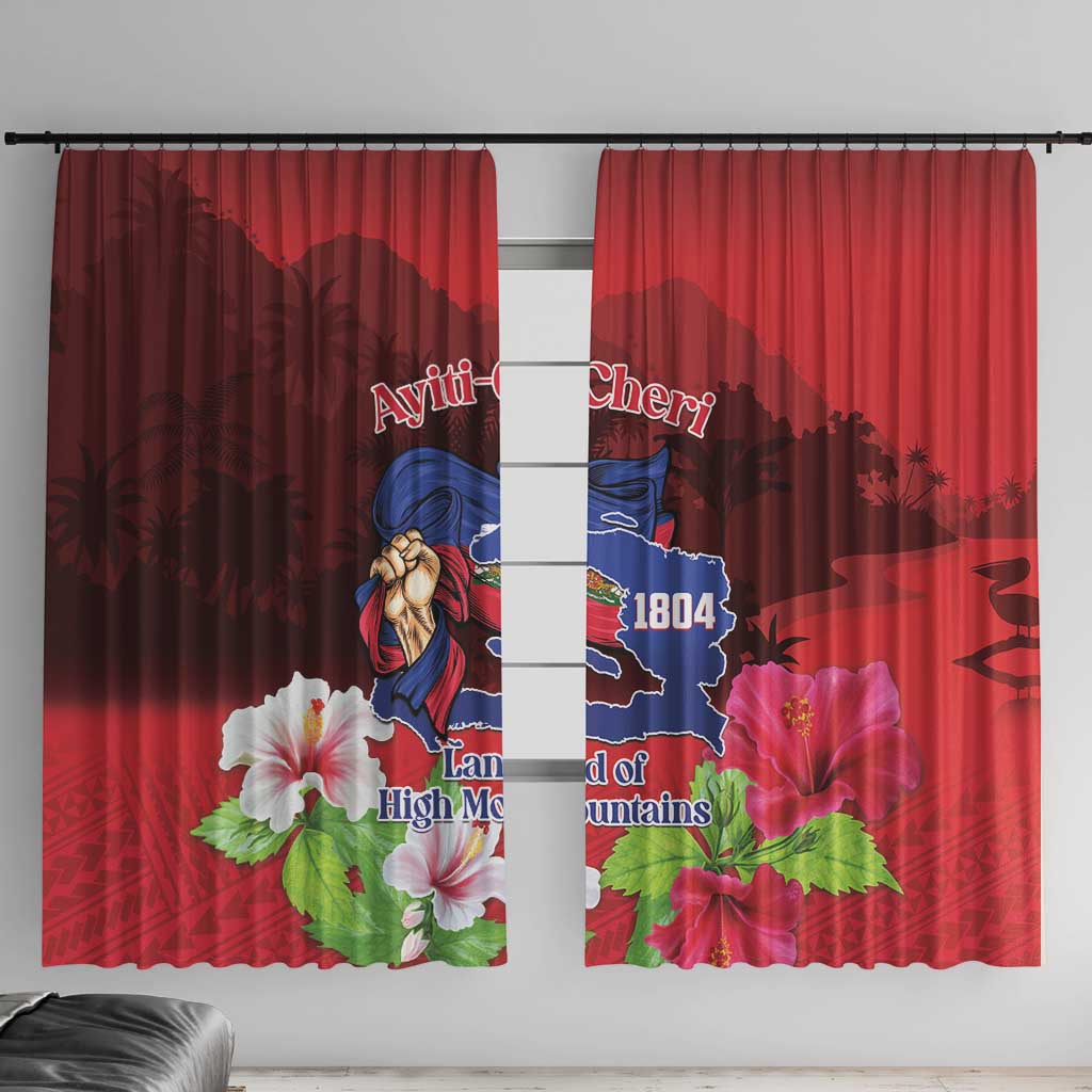 Ayiti-Cheri Independence Day Window Curtain Land of High Mountains - Wonder Print Shop