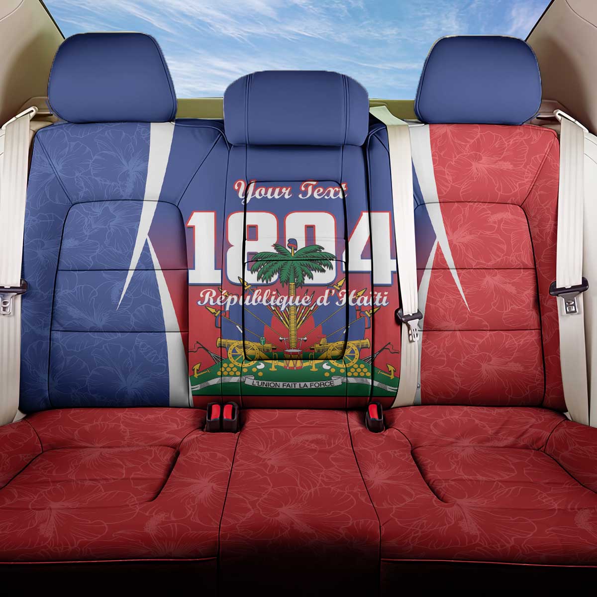 Personalized Haiti 1804 Back Car Seat Cover Happy 221st Independence Anniversary - Wonder Print Shop