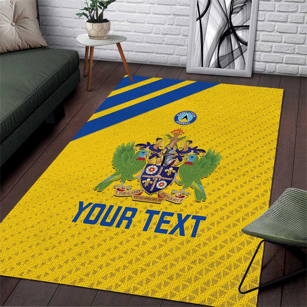 Custom Saint Lucia Football Area Rug 2025 Go Champions - Yellow Version