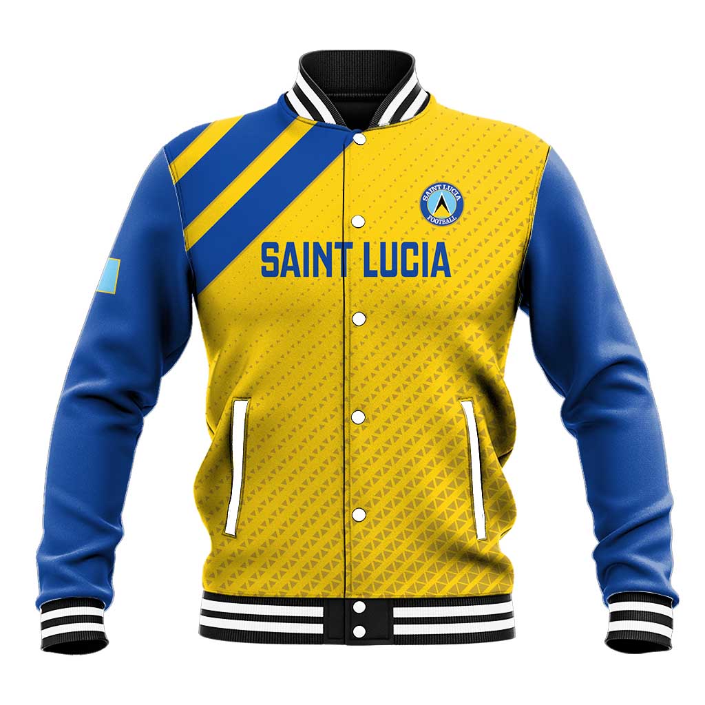 Custom Saint Lucia Football Baseball Jacket 2025 Go Champions - Yellow Version