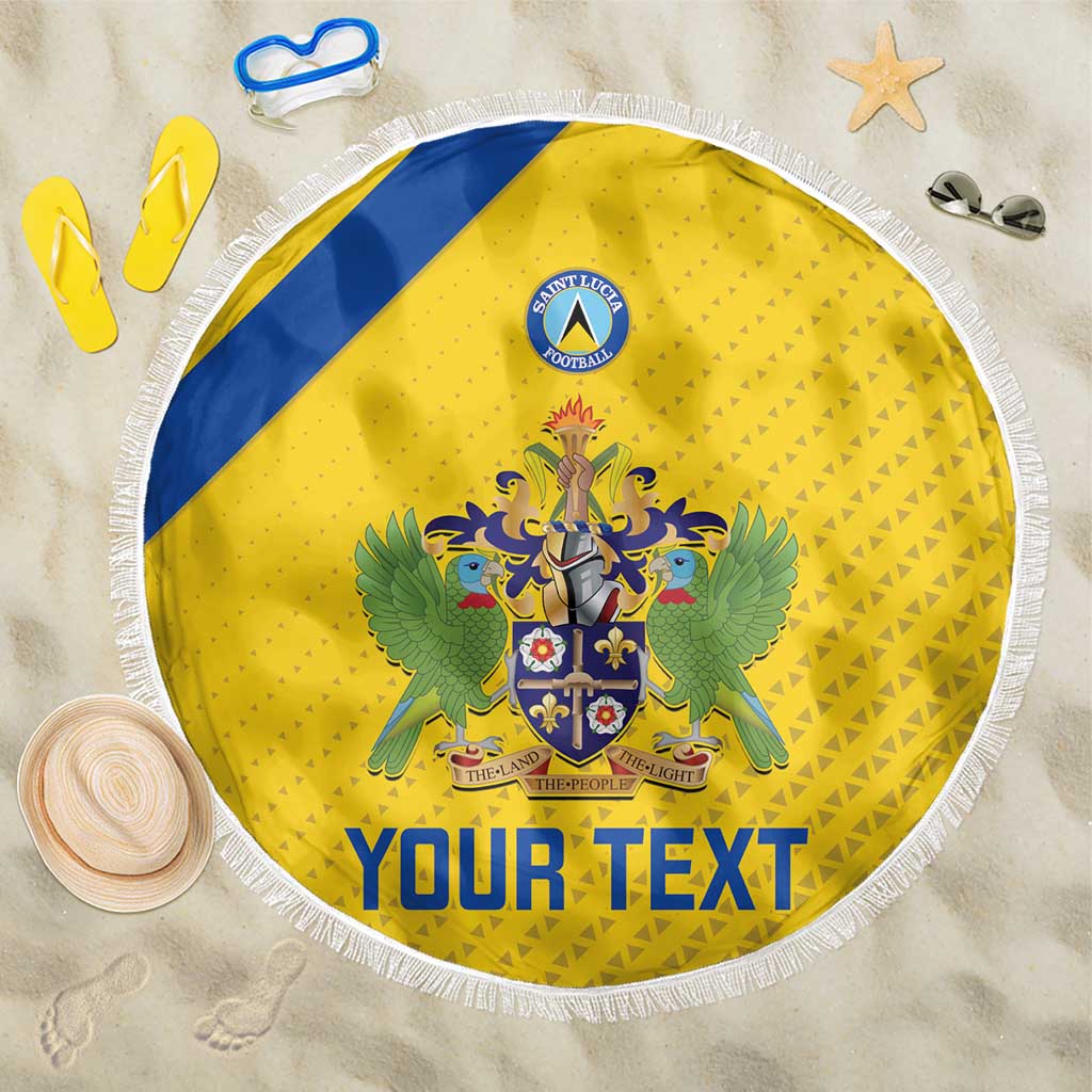 Custom Saint Lucia Football Beach Blanket 2025 Go Champions - Yellow Version