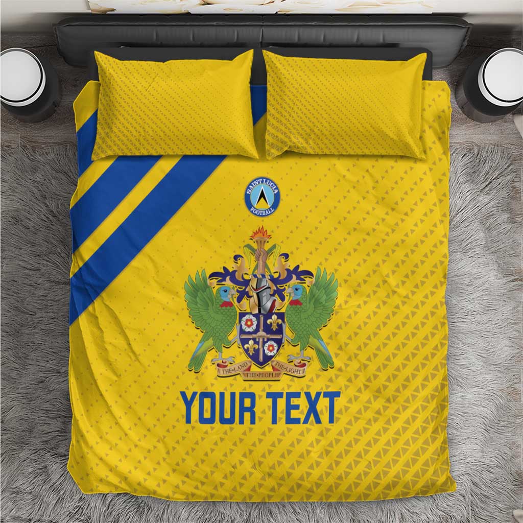 Custom Saint Lucia Football Bedding Set 2025 Go Champions - Yellow Version