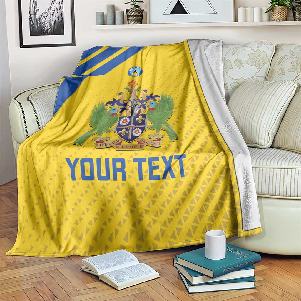 Custom Saint Lucia Football Blanket 2025 Go Champions - Yellow Version