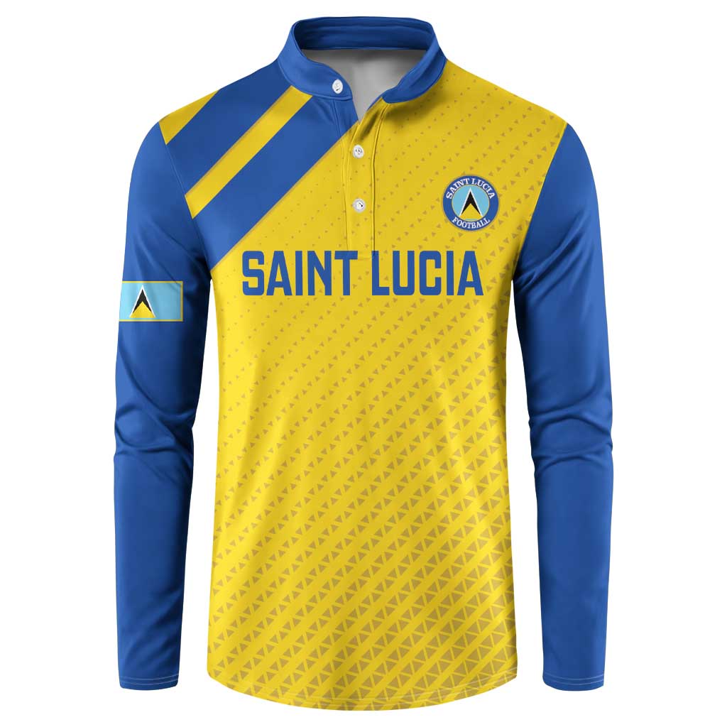 Custom Saint Lucia Football Button Sweatshirt 2025 Go Champions - Yellow Version