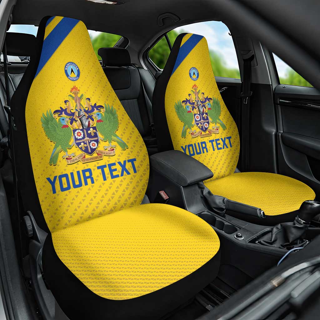 Custom Saint Lucia Football Car Seat Cover 2025 Go Champions - Yellow Version