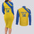 Custom Saint Lucia Football Couples Matching Long Sleeve Bodycon Dress and Long Sleeve Button Shirt 2025 Go Champions - Yellow Version