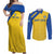 Custom Saint Lucia Football Couples Matching Off Shoulder Maxi Dress and Long Sleeve Button Shirt 2025 Go Champions - Yellow Version