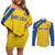 Custom Saint Lucia Football Couples Matching Off Shoulder Short Dress and Long Sleeve Button Shirt 2025 Go Champions - Yellow Version