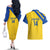 Custom Saint Lucia Football Couples Matching Off The Shoulder Long Sleeve Dress and Hawaiian Shirt 2025 Go Champions - Yellow Version