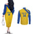 Custom Saint Lucia Football Couples Matching Off The Shoulder Long Sleeve Dress and Long Sleeve Button Shirt 2025 Go Champions - Yellow Version