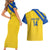 Custom Saint Lucia Football Couples Matching Short Sleeve Bodycon Dress and Hawaiian Shirt 2025 Go Champions - Yellow Version