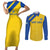 Custom Saint Lucia Football Couples Matching Short Sleeve Bodycon Dress and Long Sleeve Button Shirt 2025 Go Champions - Yellow Version