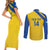 Custom Saint Lucia Football Couples Matching Short Sleeve Bodycon Dress and Long Sleeve Button Shirt 2025 Go Champions - Yellow Version