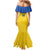 Custom Saint Lucia Football Family Matching Mermaid Dress and Hawaiian Shirt 2025 Go Champions - Yellow Version