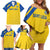 Custom Saint Lucia Football Family Matching Off Shoulder Short Dress and Hawaiian Shirt 2025 Go Champions - Yellow Version