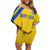 Custom Saint Lucia Football Family Matching Off Shoulder Short Dress and Hawaiian Shirt 2025 Go Champions - Yellow Version