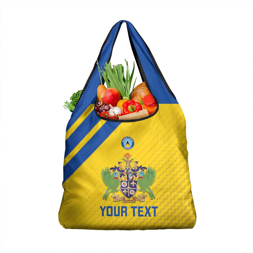 Custom Saint Lucia Football Grocery Bag 2025 Go Champions - Yellow Version