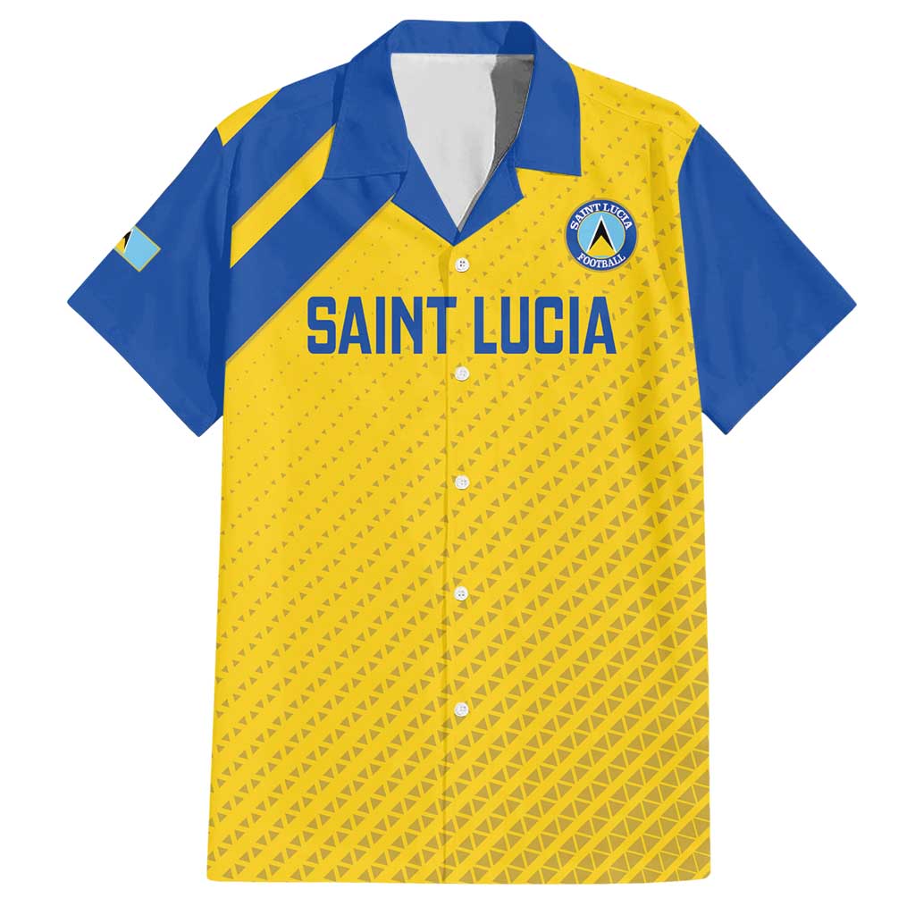 Custom Saint Lucia Football Hawaiian Shirt 2025 Go Champions - Yellow Version