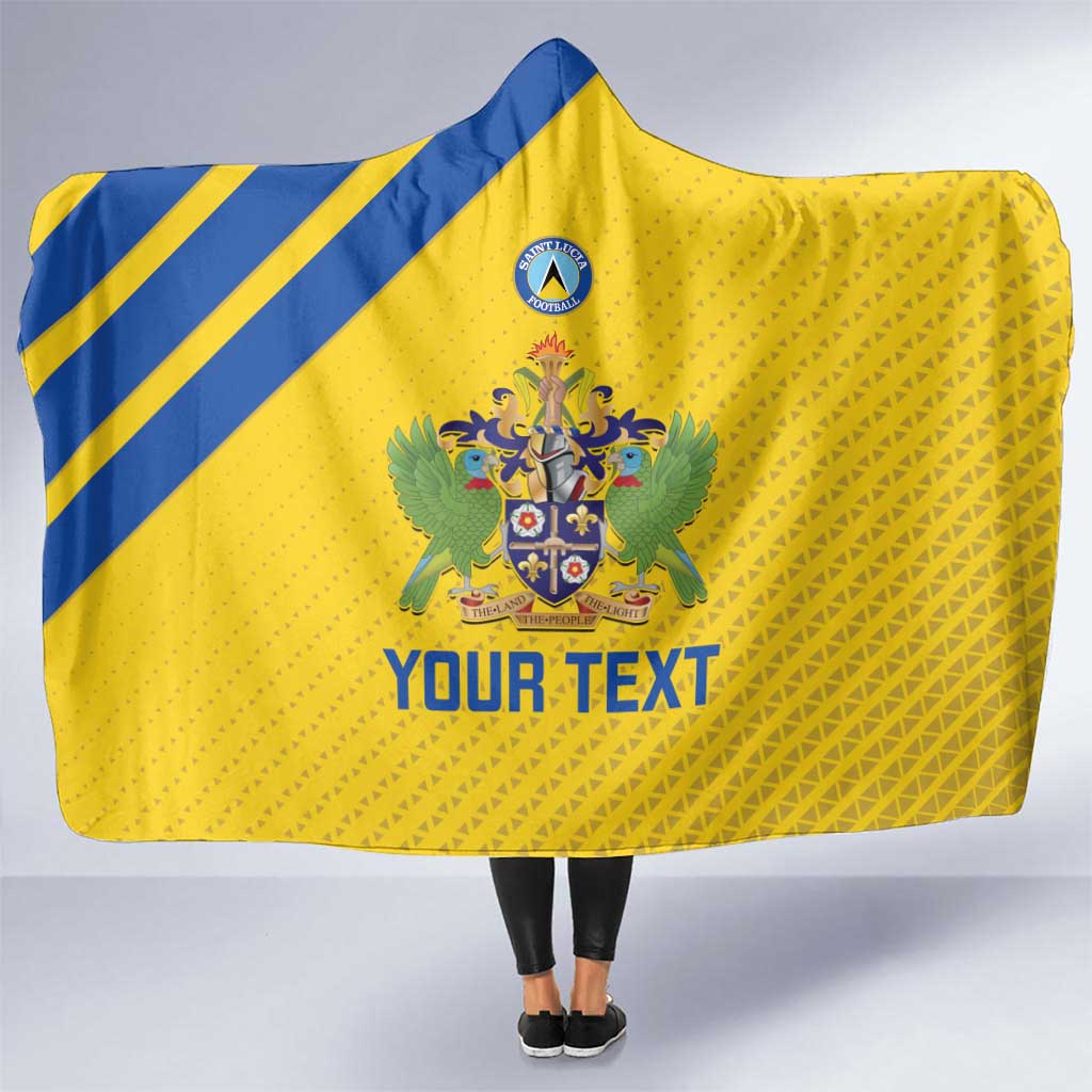 Custom Saint Lucia Football Hooded Blanket 2025 Go Champions - Yellow Version