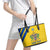 Custom Saint Lucia Football Leather Tote Bag 2025 Go Champions - Yellow Version