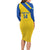 Custom Saint Lucia Football Long Sleeve Bodycon Dress 2025 Go Champions - Yellow Version