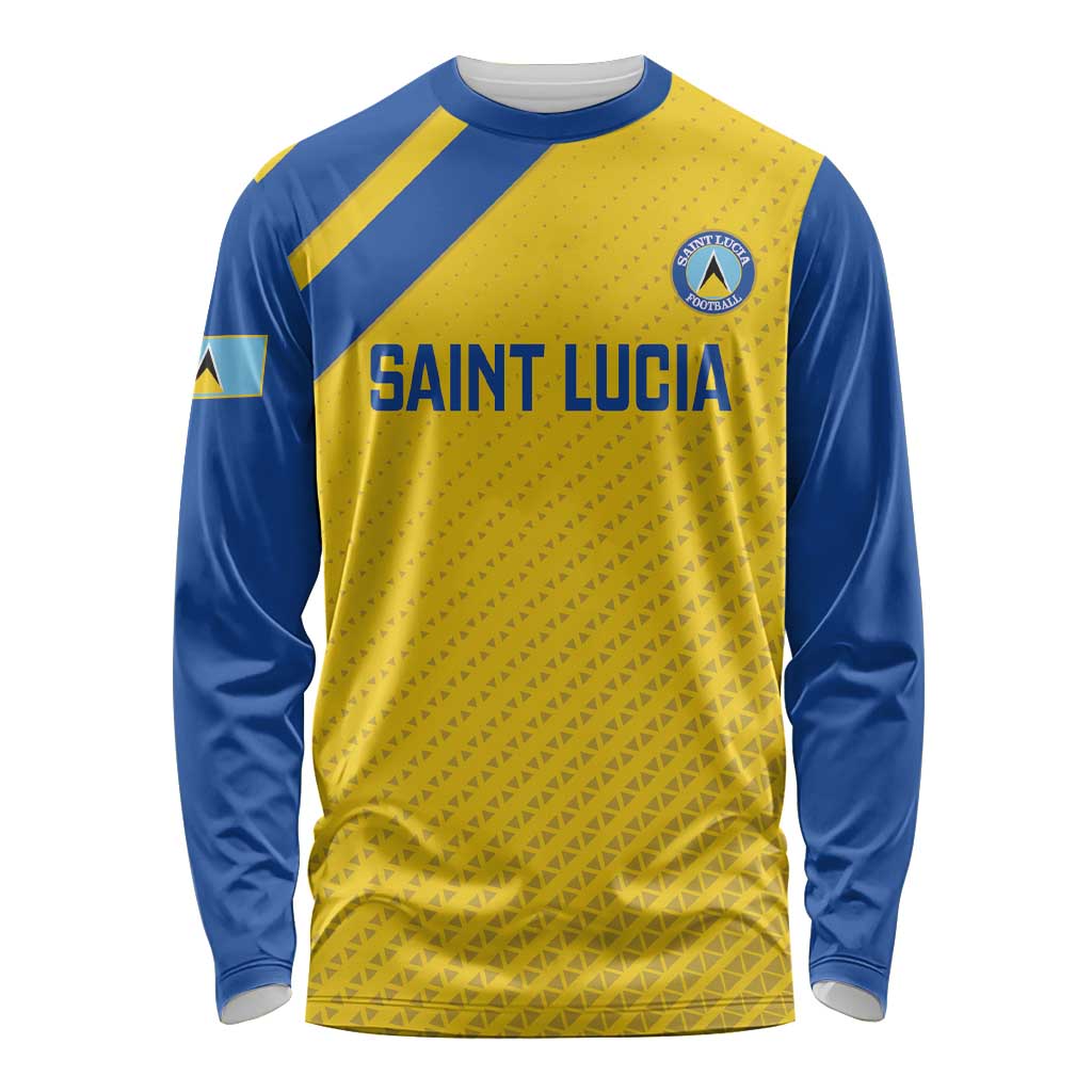 Custom Saint Lucia Football Long Sleeve Shirt 2025 Go Champions - Yellow Version