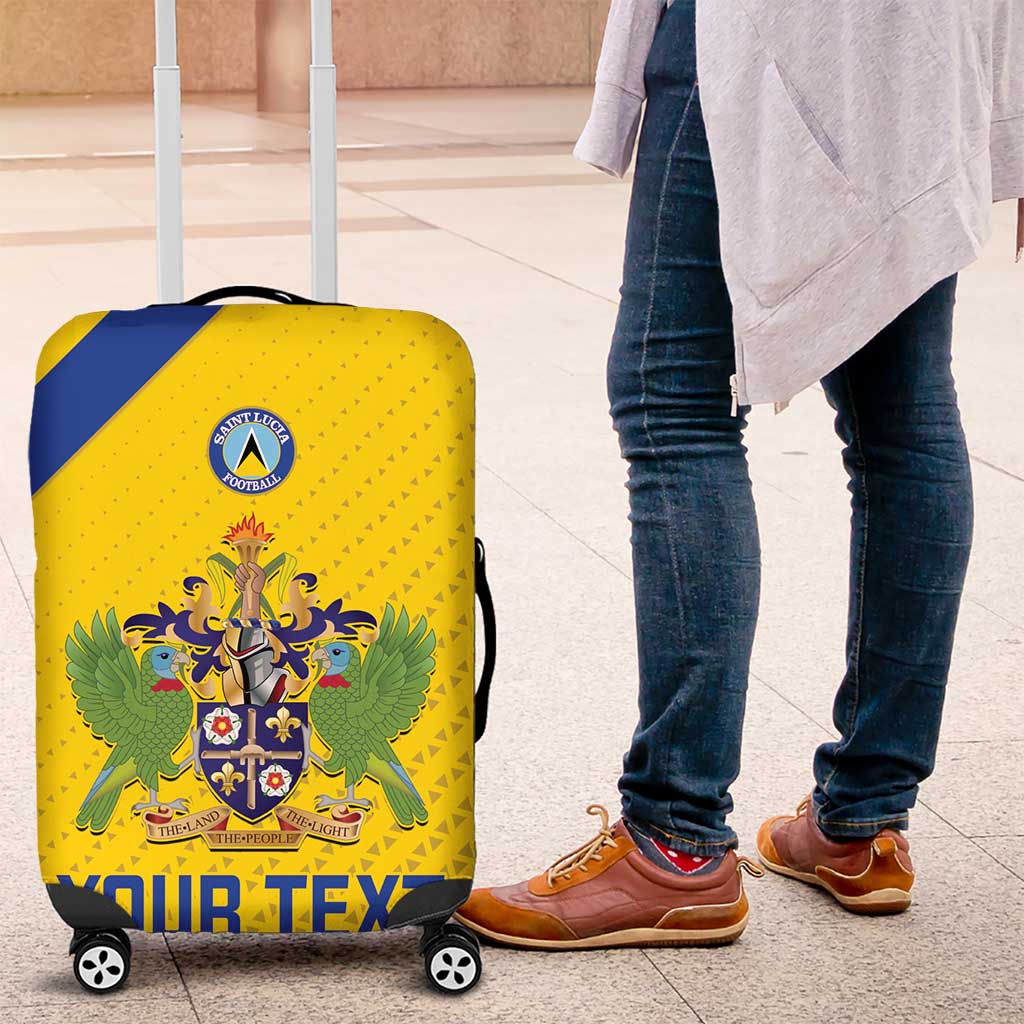 Custom Saint Lucia Football Luggage Cover 2025 Go Champions - Yellow Version