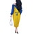 Custom Saint Lucia Football Off The Shoulder Long Sleeve Dress 2025 Go Champions - Yellow Version